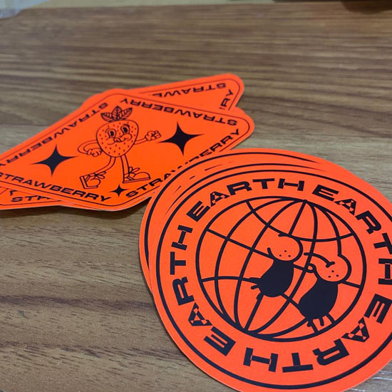 CETAK STICKER NEON RED